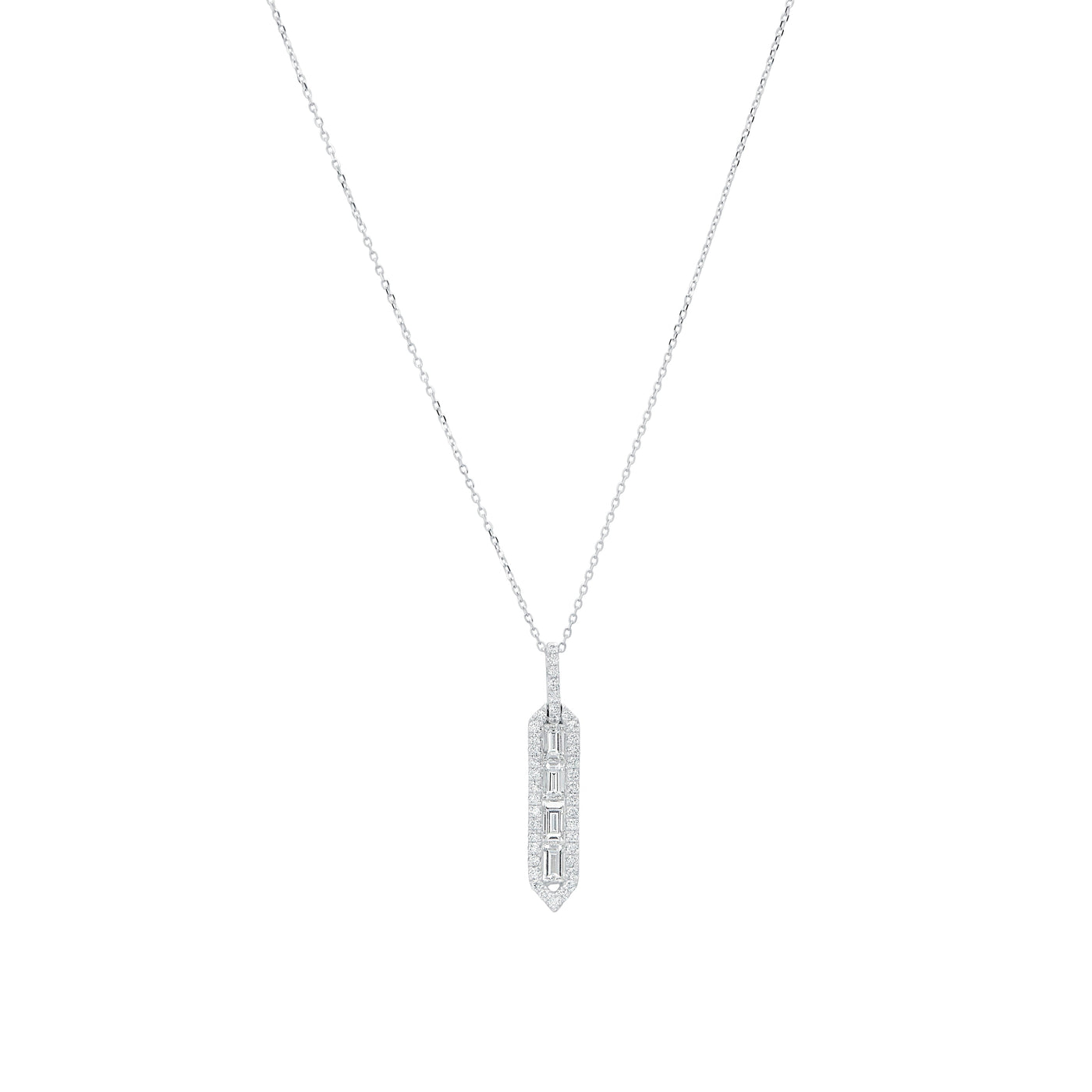 Dia Bar Pendant With Chain