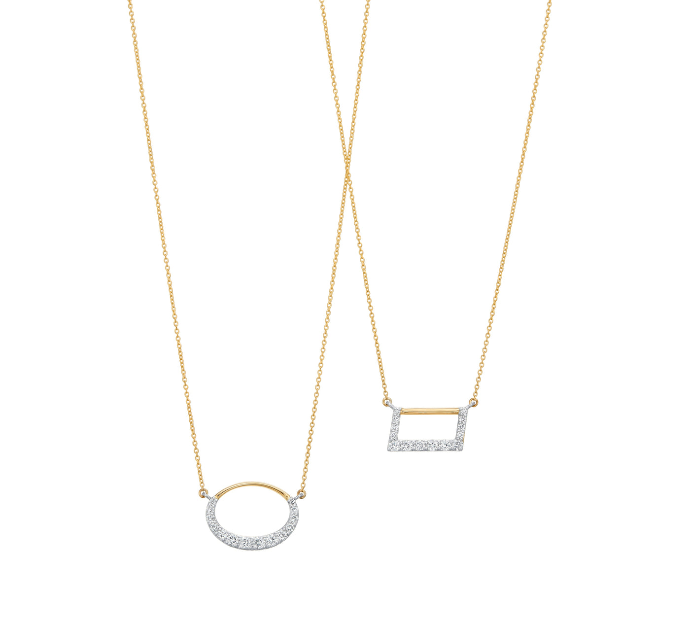 Dia Open Oval Station Necklace