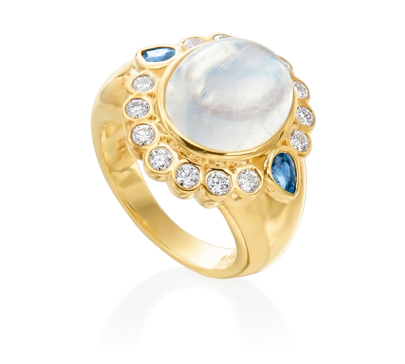 Large Mazza Ring With Moonstone Center