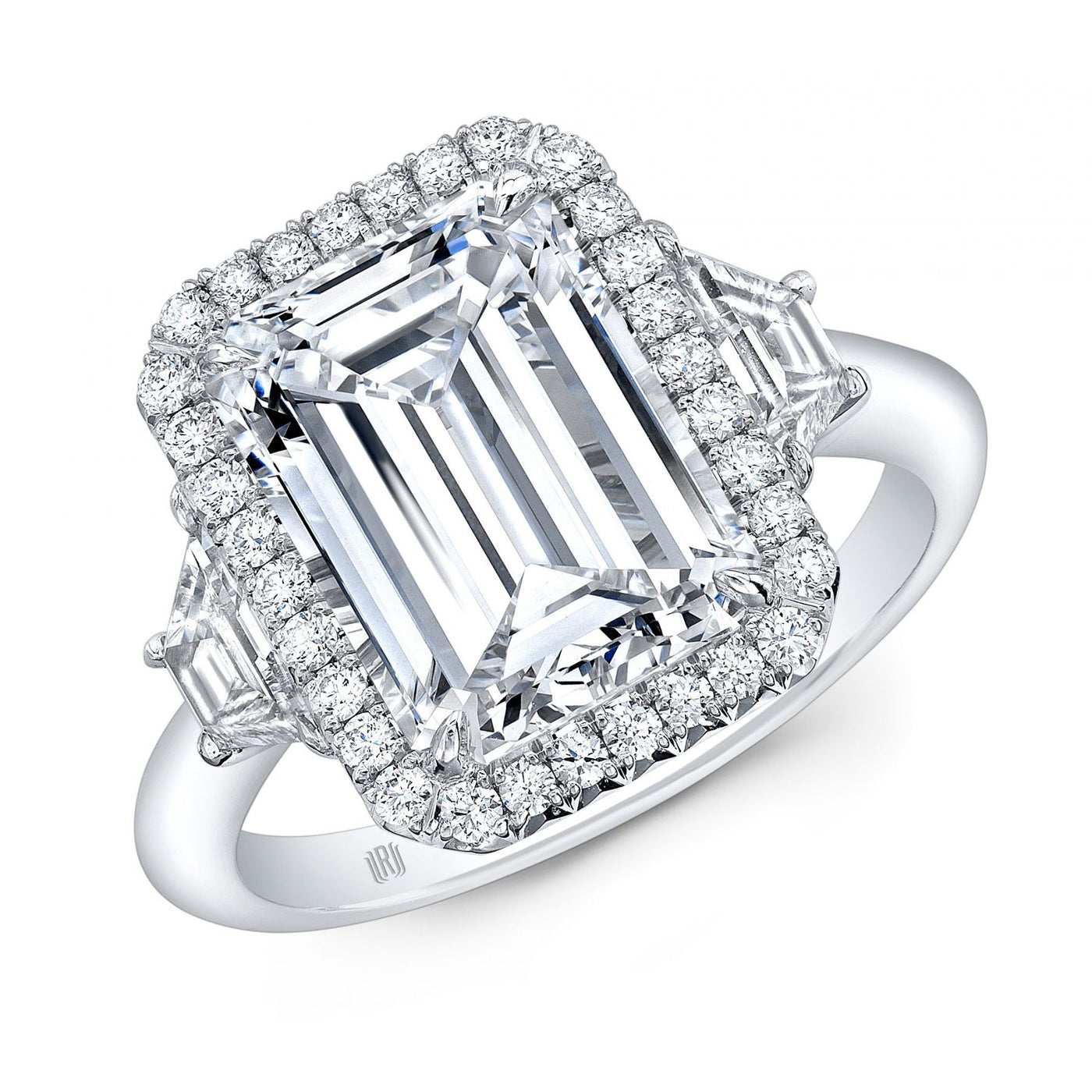 Emeral Cut Diamond Halo Ring